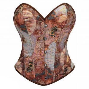 7659 Corset Top Plus Size Vintage Corset Lingerie Floral Boned Bustier Sexy